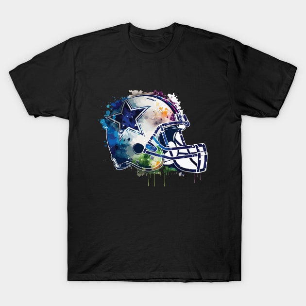 Dallas Cowboys Helmet Artwork T-Shirt by vectrus